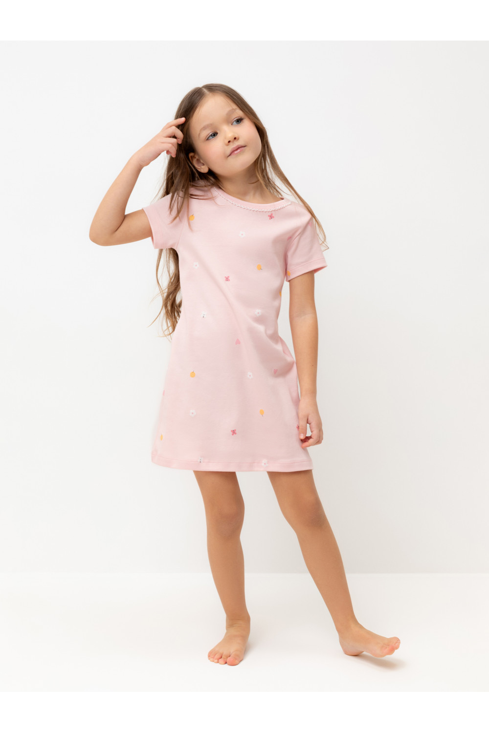 Ночная сорочка для девочки, артикул: К 1156, цвет: розовый