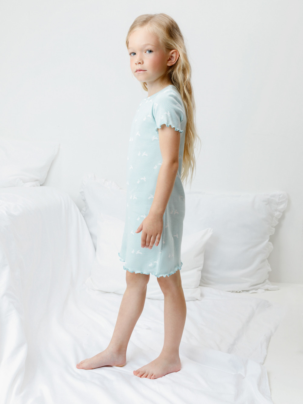 Ночная сорочка для девочки, артикул: К 1180, цвет: голубой, фото 3