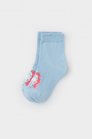 Носки для девочки, артикул: К 9683/4 АТ, цвет: голубой - 2 фото